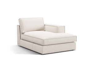 Sezlong pentru canapea modulara alba din textil pentru 1 persoana Pola Right Micadoni