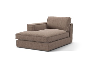 Sezlong pentru canapea modulara maro deschis din textil pentru 1 persoana Pola Left Micadoni