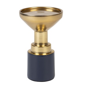 Suport lumanare albastru/auriu din metal 14 cm Glam Zuiver
