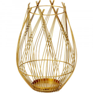 Suport lumanare auriu din metal 33 cm Lamet Thai Natura