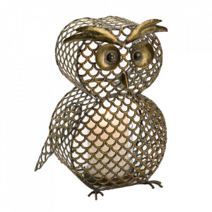 Suport lumanare maro alama din metal 28 cm Owls Amadeus
