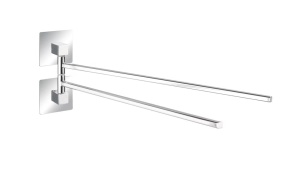 Suport prosoape argintiu din metal 40 cm Quadro Arms Turbo-Loc Wenko