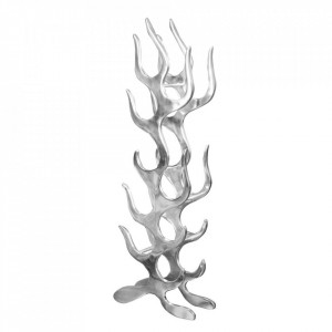 Suport sticle argintiu din metal Flames The Home Collection