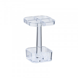 Suport transparent din plastic pentru periuta dinti 7,5x11 cm Candy Transparent Wenko