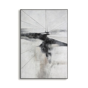 Tablou alb/negru din fibre naturale 150x220 cm Bastian Vical Home