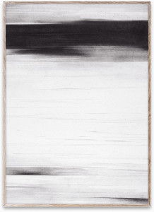 Tablou gri cu rama din lemn 50x70 cm Charcoal 02 Paper Collective