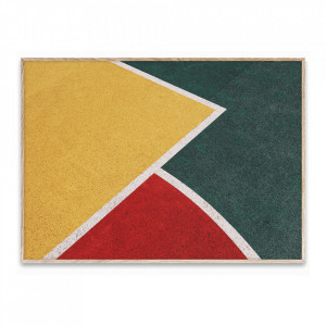 Tablou multicolor cu rama din lemn 30x40 cm Cities of Basketball Paper Collective