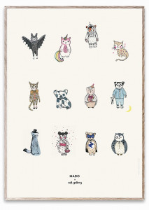 Tablou multicolor cu rama din lemn 50x70 cm All Together Now Paper Collective