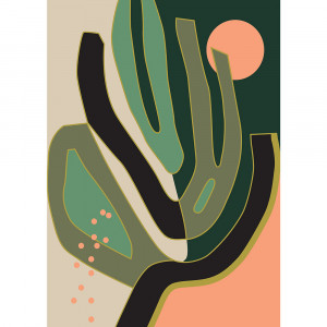 Tablou multicolor cu rama din lemn 50x70 cm Selva Paper Collective