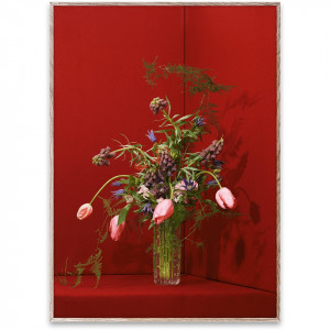 Tablou multicolor cu rama din lemn Blomst 03 / Red Paper Collective