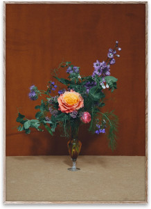 Tablou multicolor cu rama din lemn Blomst 08 / Brown Paper Collective