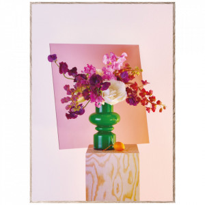 Tablou multicolor cu rama din lemn Bloom 06-Green Paper Collective