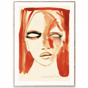 Tablou multicolor cu rama din lemn Red Portrait Paper Collective