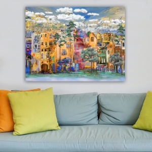 Tablou multicolor din fibre naturale 70x100 cm City The Home Collection