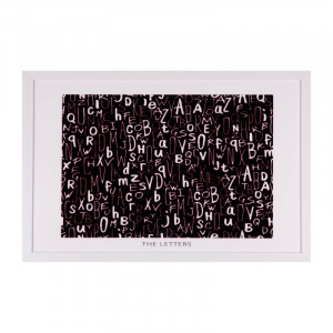 Tablou negru din MDF si polistiren 40x60 cm Letter Somcasa