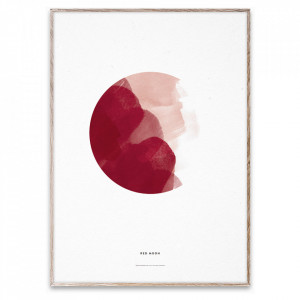 Tablou rosu/roz cu rama din lemn 50x70 cm Red Moon Paper Collective