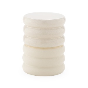 Taburet decorativ alb din ceramica 33 cm Myriam Thai Natura