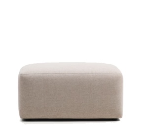 Taburet dreptunghiular bej din textil 74x90 cm Blok Chenille Kave Home