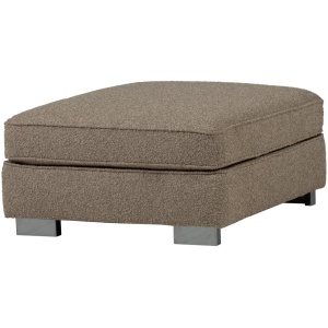 Taburet dreptunghiular bej nisipiu din textil 83x93 cm Lazy Boucle Woood