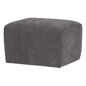 Taburet dreptunghiular gri din textil 50x63 cm Omaire Woood