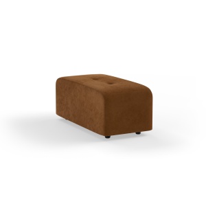 Taburet dreptunghiular maro caramel din catifea 47x93 cm Vint HKliving