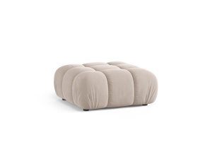 Taburet patrat bej deschis din catifea 90x90 cm Bellis Micadoni