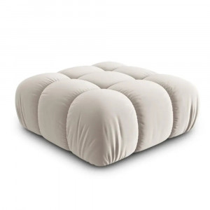 Taburet patrat bej deschis din catifea 94x94 cm Bellis Micadoni