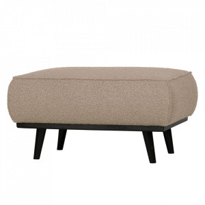 Taburet pentru picioare bej din textil 55x80 cm Statement Woood