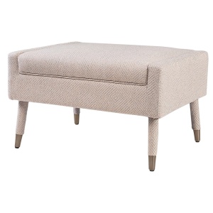 Taburet pentru picioare dreptunghiular crem din textil 62x76 cm Balham Versmissen