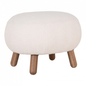Taburet rotund alb/maro din textil 50 cm Savona House Nordic