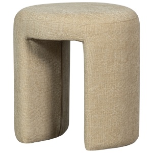Taburet rotund crem din textil 45 cm Charlie Woood