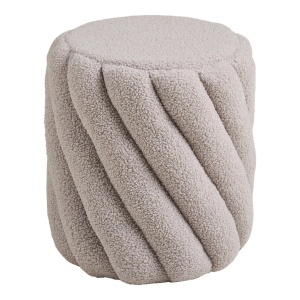 Taburet rotund gri din textil Sano House Nordic