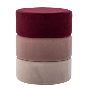 Taburet rotund multicolor din textil 39 cm Bilbao Pink Bloomingville