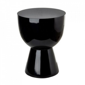 Taburet rotund negru din plastic 36 cm Tip Tap Pols Potten