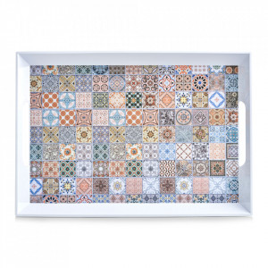 Tava dreptunghiulara multicolora din melamina 35x50 cm Mosaic Zeller