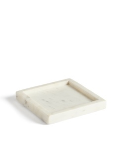 Tava patrata alba din marmura 18x18 cm Serela Kave Home