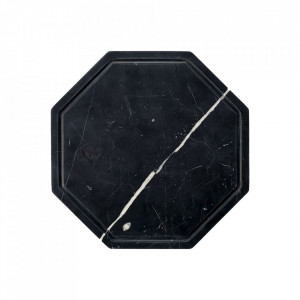 Tocator octagonal negru din marmura 25x25 cm Wonder Bolia