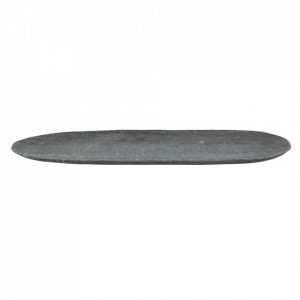 Tocator oval negru din marmura 40 cm Marmar Pomax