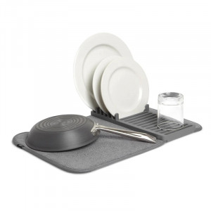 Uscator pentru vase gri carbune din plastic Udry Mini Umbra