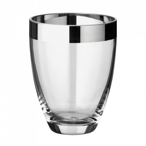 Vaza argintie/transparenta din sticla 16 cm Charlotte Edzard