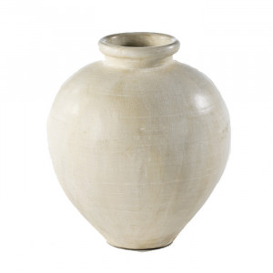 Vaza decorativa crem din ceramica 60 cm Salonic Thai Natura