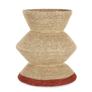 Vaza decorativa maro din fibre naturale 43 cm Lanh Bizzotto