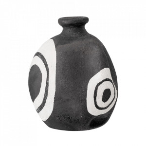 Vaza decorativa neagra/alba din teracota 14 cm Mika Bloomingville