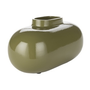 Vaza decorativa verde din metal 10 cm Droplet Dutchbone