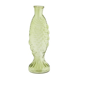 Vaza verde din sticla 20 cm Fish Madam Stoltz