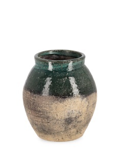 Vaza verde/maro din ceramica 20 cm Rune Bizzotto