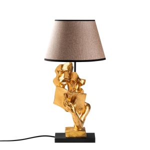 Veioza aurie/maro din fibre sintetice 57 cm Figura The Home Collection