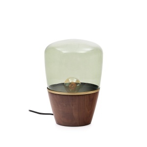 Veioza verde/maro din sticla 31 cm Silex Kave Home