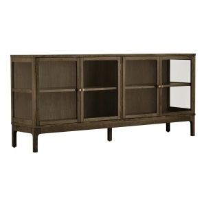 Vitrina din lemn maro inchis 80 cm Zamora House Nordic