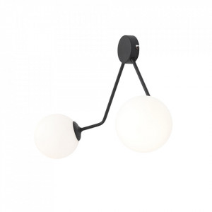 Aplica neagra/alba din sticla cu 2 becuri Holm Quiet Object